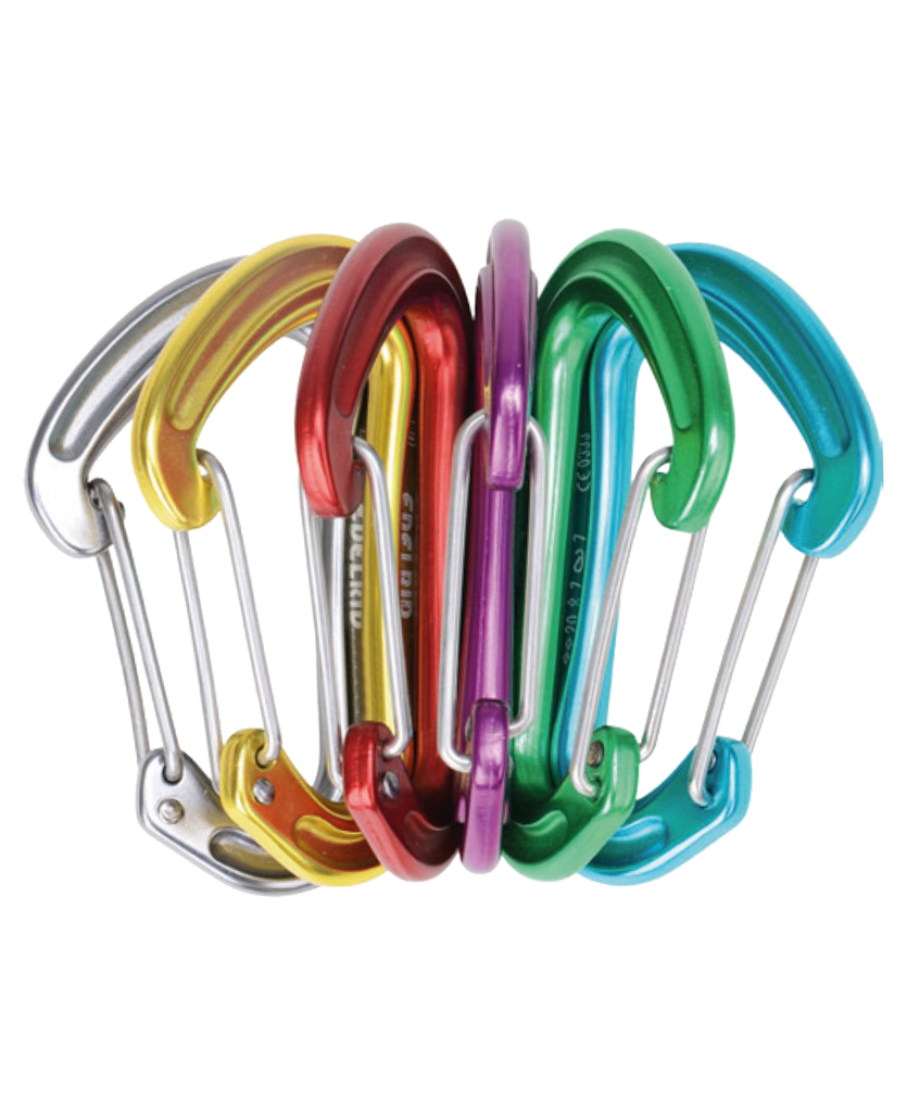 Edelrid Nineteen G Sixpack – moschettoni a leva metallica ultraleggeri (confezione da 6)