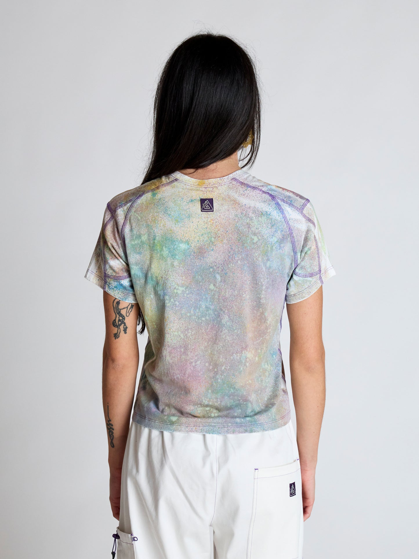 Kotone - Colorfull Crop T-Shirt Made in Italy in Premium Cotton - Violet