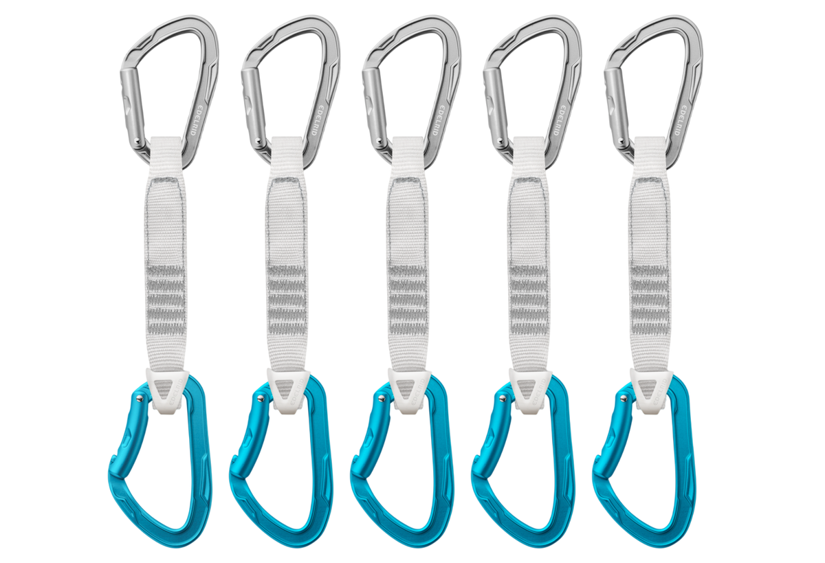 Edelrid Mission Set II – set di rinvii ultraleggeri per alpinismo e arrampicata trad (14 cm / 60 cm)